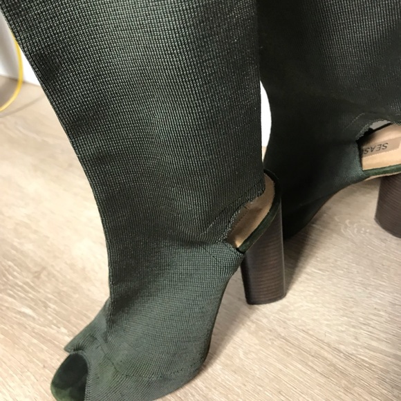 Yezzy Season 2 olive green knit high boots - Picture 7 of 11